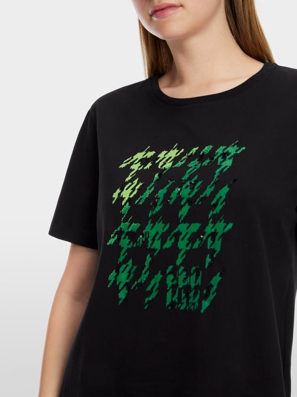 Marc Cain T-Shirt mit platziertem Chickcheck Zeitlich begrenztes Angebot