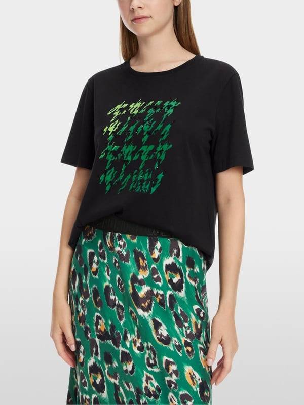 Marc Cain T-Shirt mit platziertem Chickcheck Zeitlich begrenztes Angebot