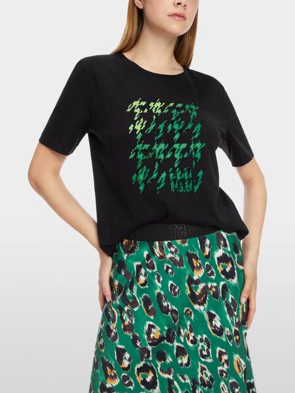 Marc Cain T-Shirt mit platziertem Chickcheck Zeitlich begrenztes Angebot