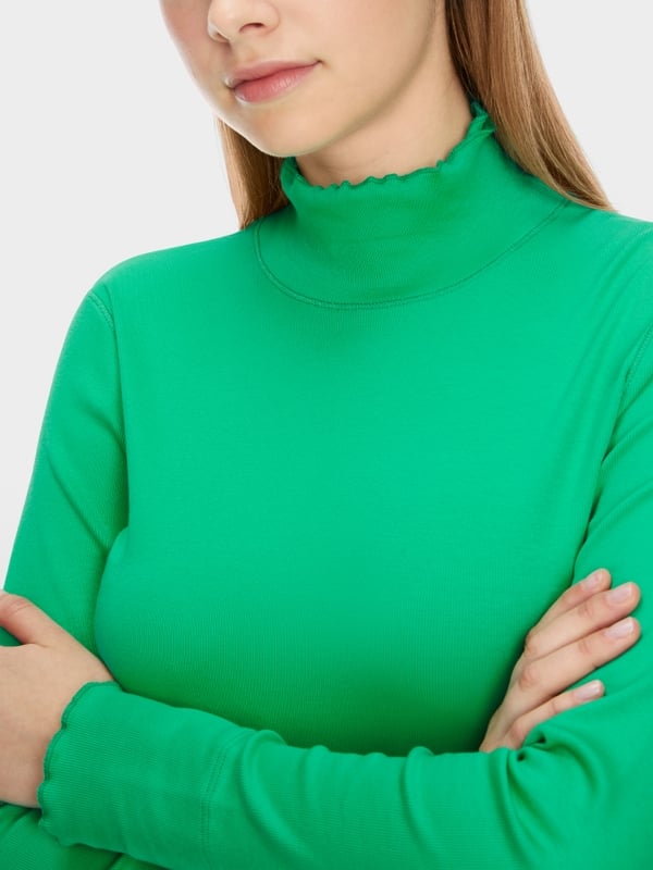 Marc Cain T-Shirt mit offenkantigem Mock-Neck Saisonale Angebote