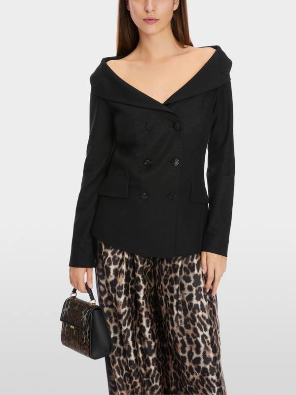 Marc Cain Dezent schimmernder Off-Shoulder-Blazer Fabrikladen