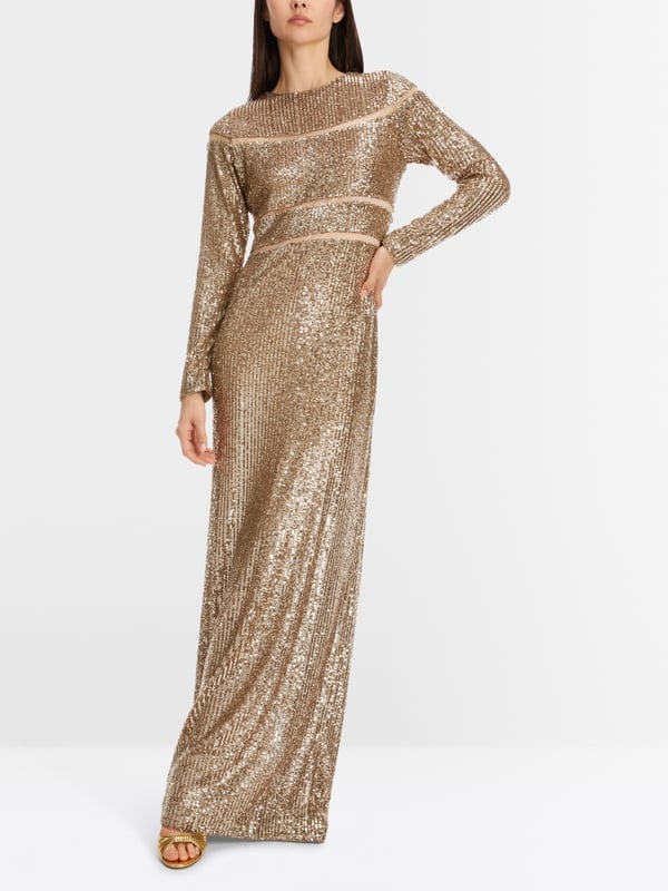 Marc Cain Langes Pailletten-Kleid Auslauf