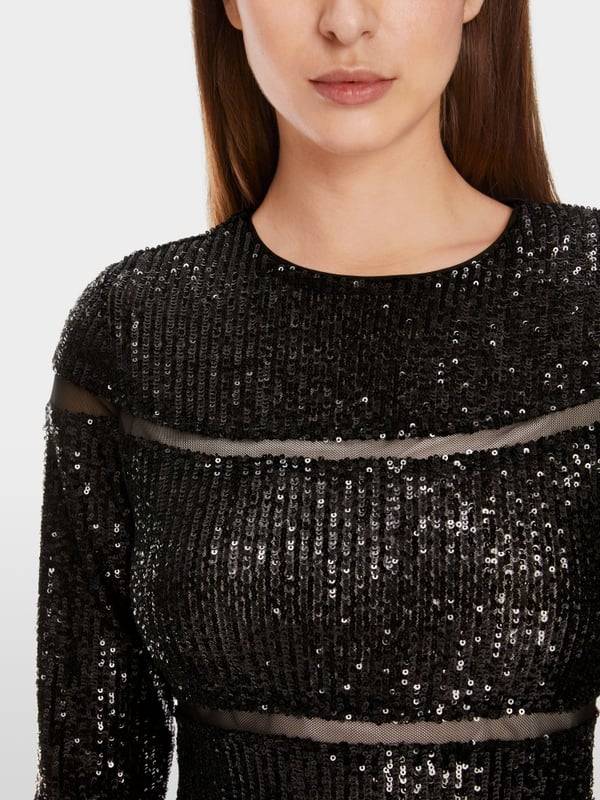 Marc Cain Langes Pailletten-Kleid Kostenloser Versand