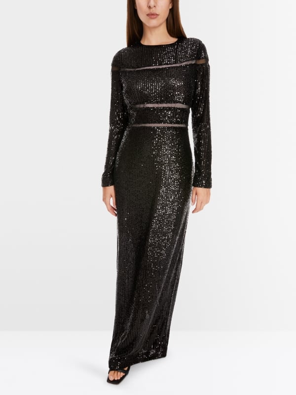 Marc Cain Langes Pailletten-Kleid Kostenloser Versand