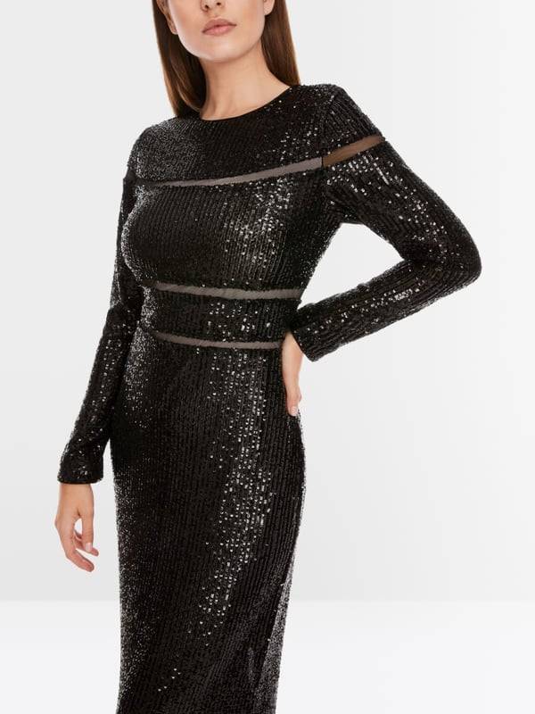 Marc Cain Langes Pailletten-Kleid Kostenloser Versand