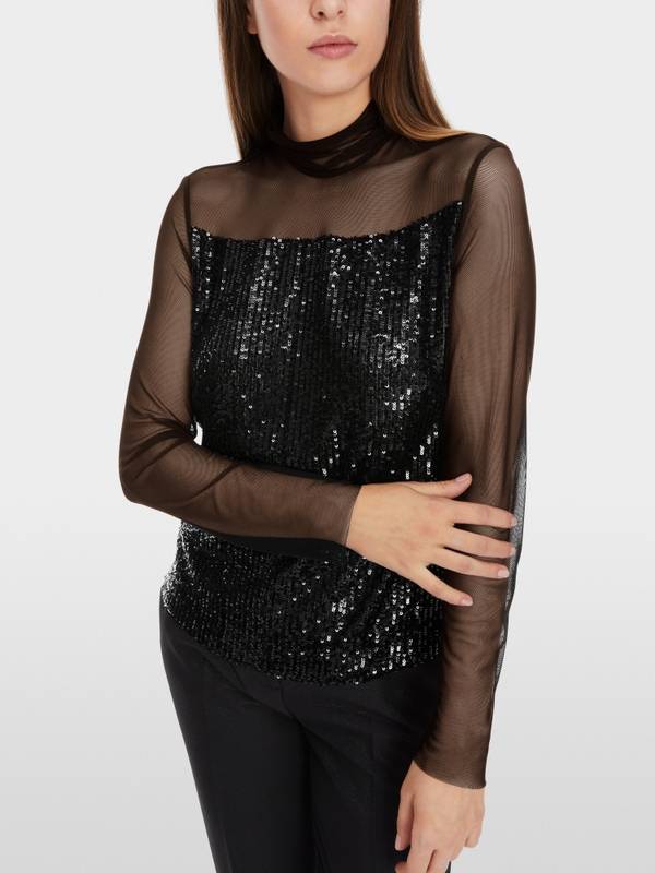 Marc Cain Schlupf-Bluse mit Pailletten Fabrikpreis