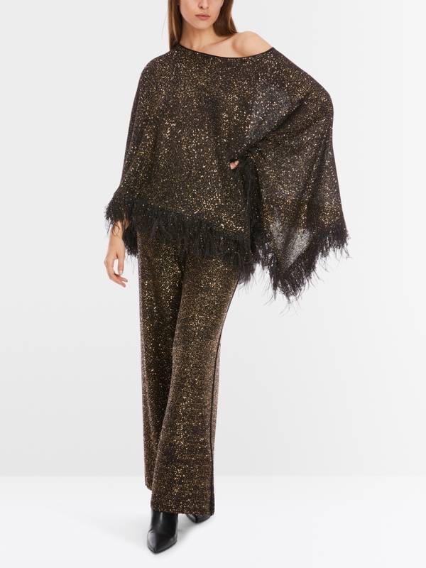 Marc Cain Poncho mit Straußenfedern Versandkostenfrei