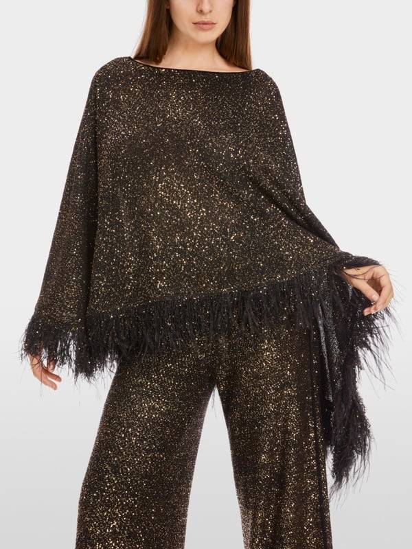 Marc Cain Poncho mit Straußenfedern Exklusive Angebote