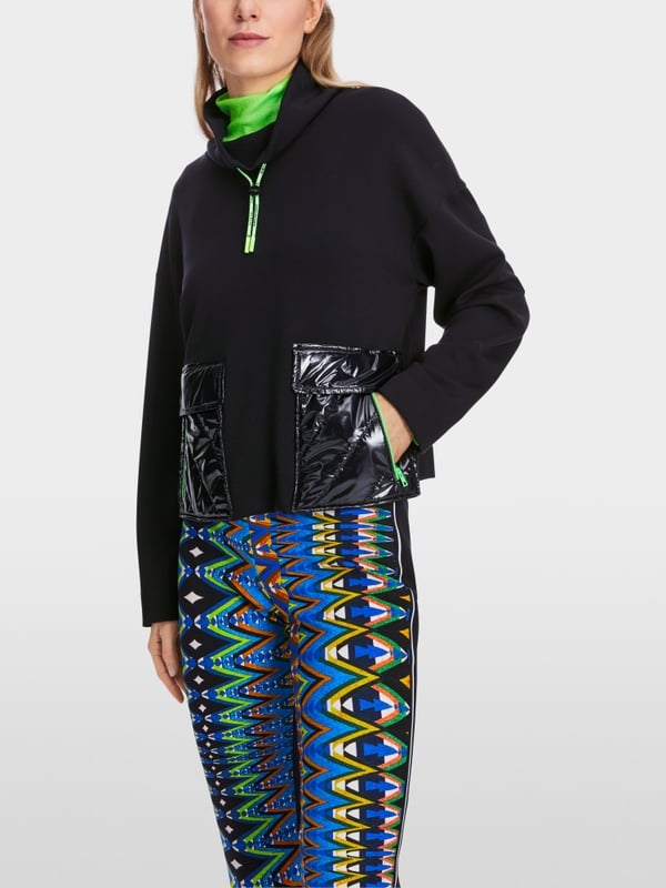 Marc Cain Oversized Sweatshirt in Materialmix Super Sparpreis