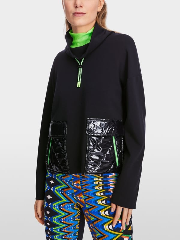 Marc Cain Oversized Sweatshirt in Materialmix Super Sparpreis