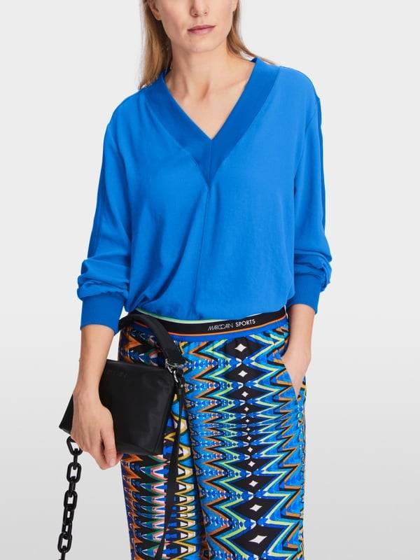 Marc Cain Lässige Bluse in Materialmix Kostenloser Versand