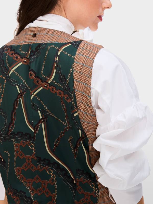 Marc Cain Weste mit Mini-Pepita-Muster Tiefpreis