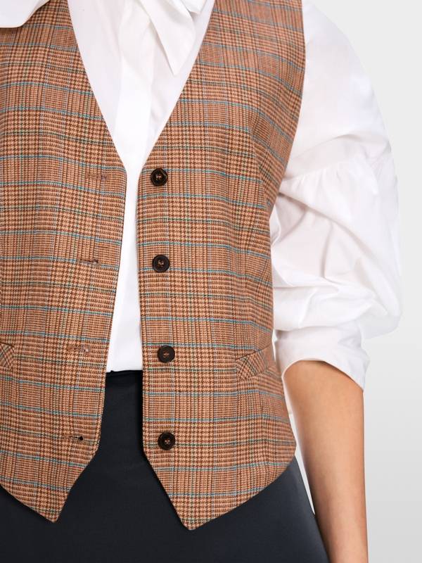 Marc Cain Weste mit Mini-Pepita-Muster Tiefpreis