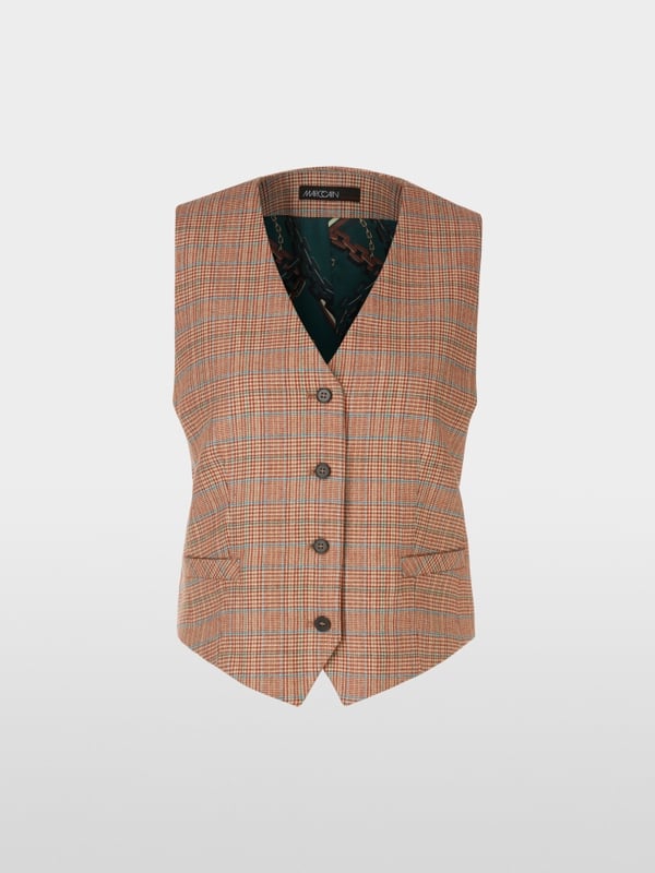 Marc Cain Weste mit Mini-Pepita-Muster Tiefpreis