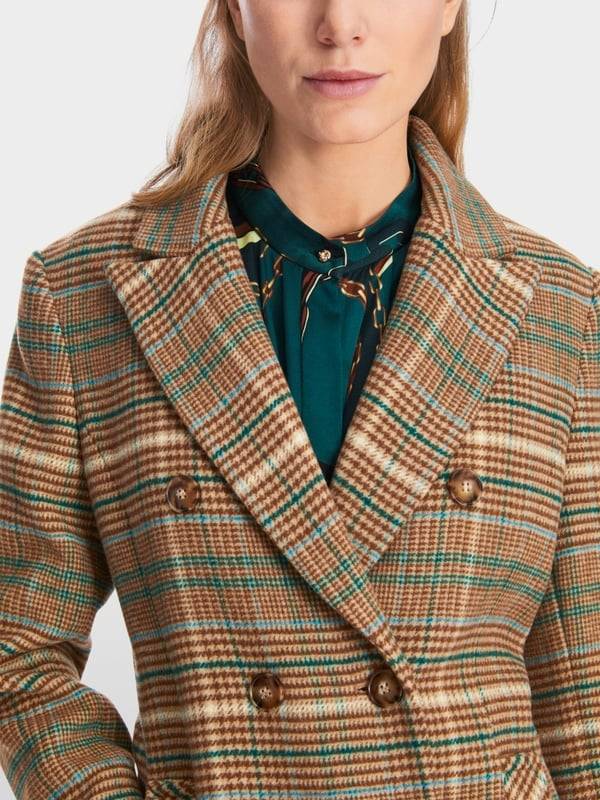 Marc Cain Mantel im karierten Mini-Pepita-Muster Super Sparpreis