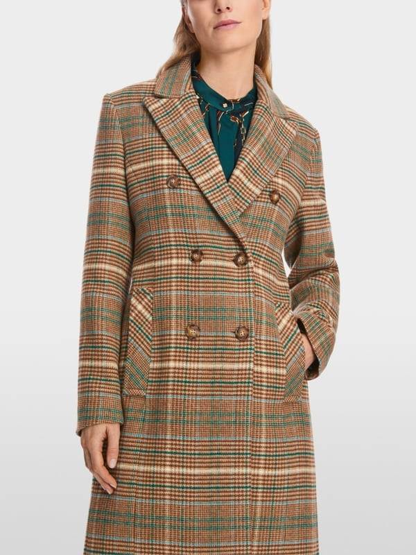 Marc Cain Mantel im karierten Mini-Pepita-Muster Super Sparpreis