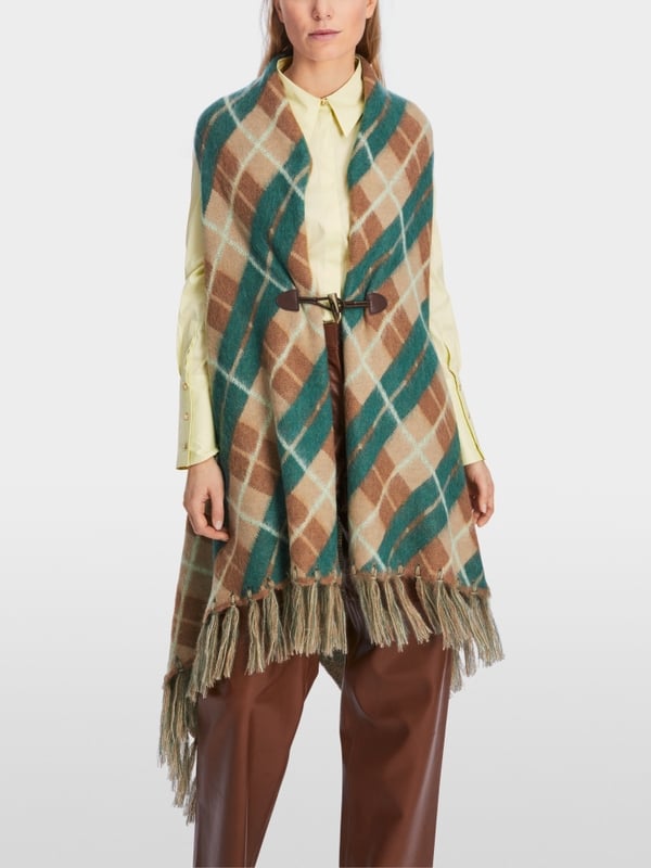 Marc Cain Karo-Cape Knitted in Germany Fabrikladen