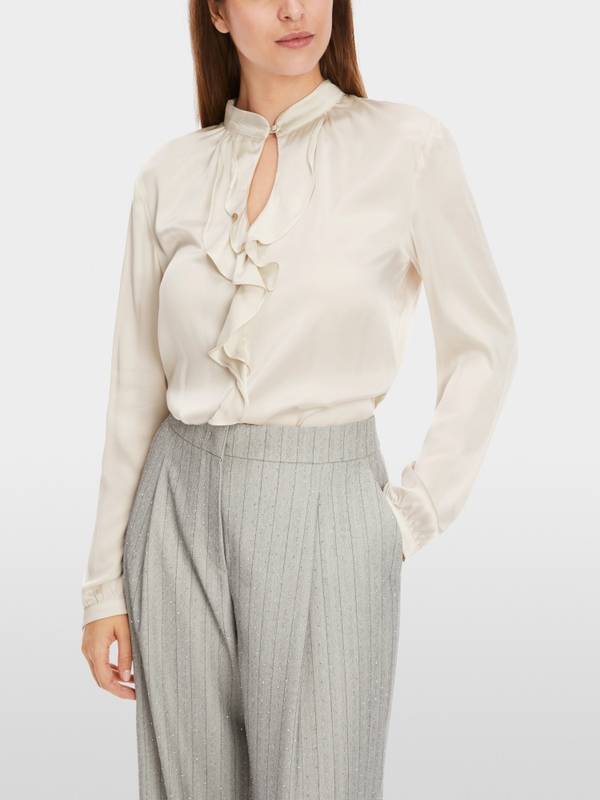 Marc Cain Elegante Bluse mit Volant Clearance-Verkauf