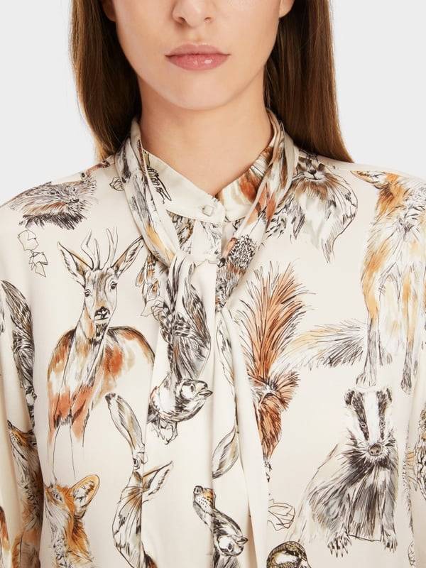 Marc Cain Seidenbluse mit Schluppe & Alloverprint Angebote