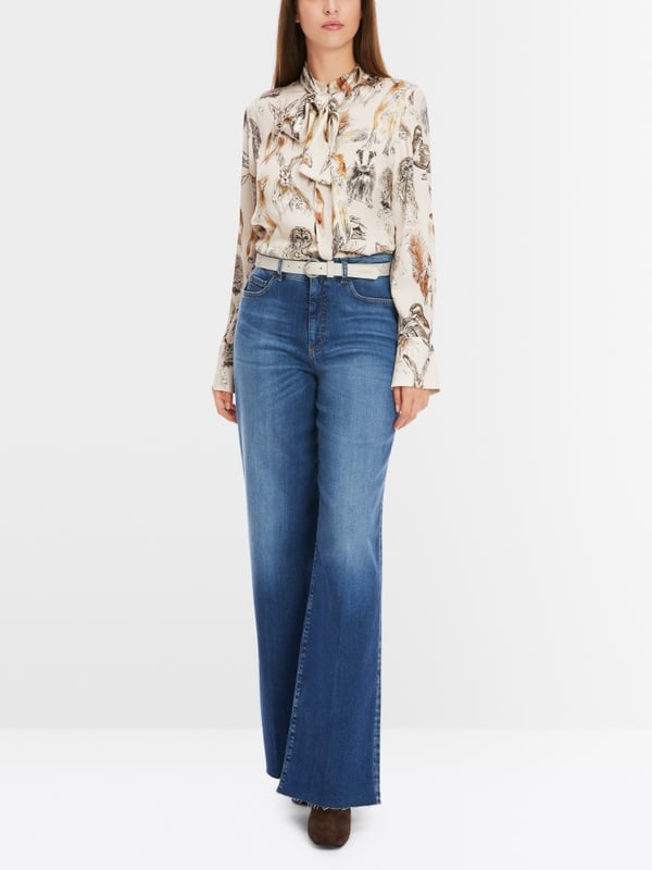 Marc Cain Seidenbluse mit Schluppe & Alloverprint Angebote