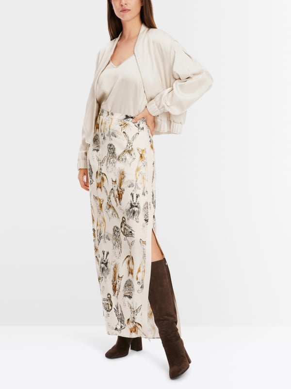Marc Cain Langer Rock mit Tier-Print Blitzverkäufe