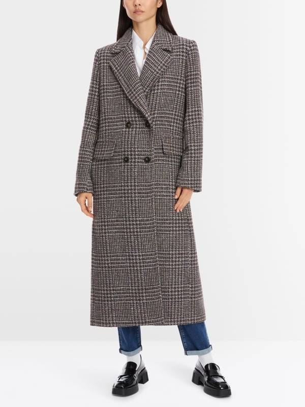 Marc Cain Langer Blazer-Mantel in Vintage-Karo Saisonschlussverkauf