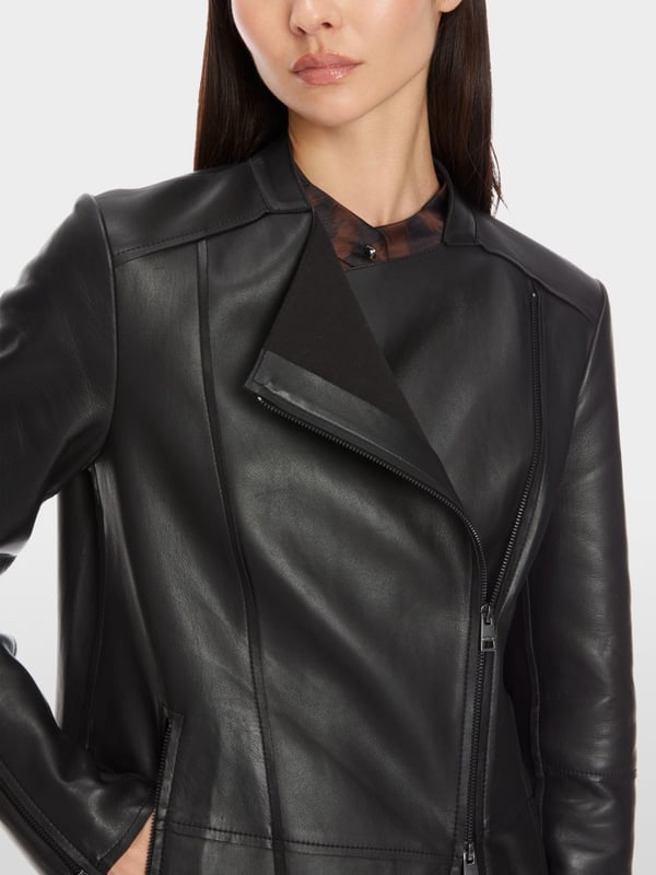 Marc Cain Lange Lederjacke mit Zipp Zeitlich begrenztes Angebot