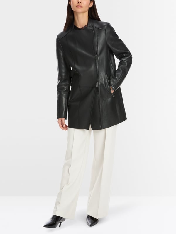 Marc Cain Lange Lederjacke mit Zipp Zeitlich begrenztes Angebot