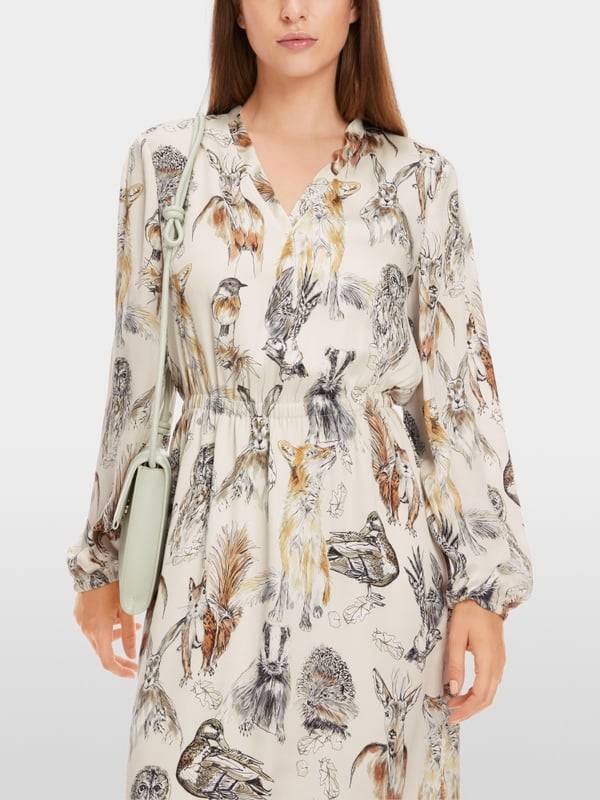 Marc Cain Tailliertes Minikleid mit Print Tiefpreis