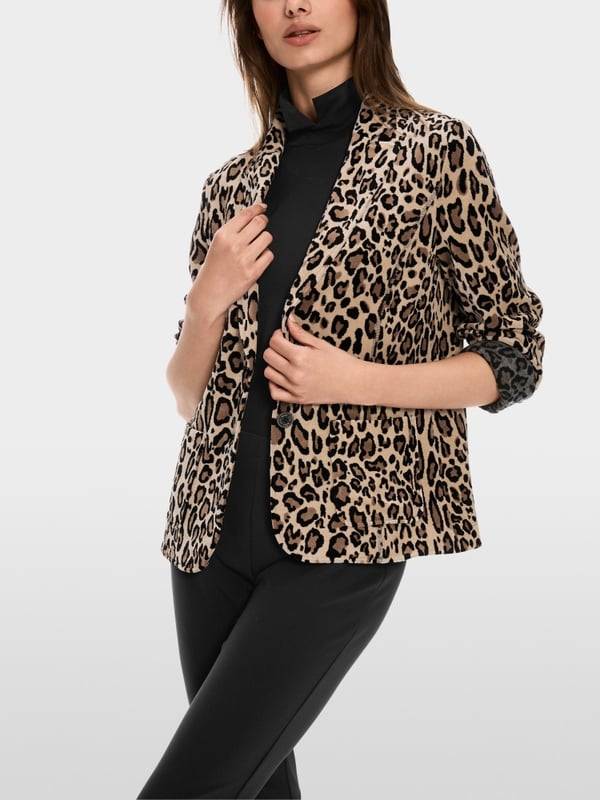 Marc Cain Körpernaher Blazer in Nickisamt Kostenloser Versand international