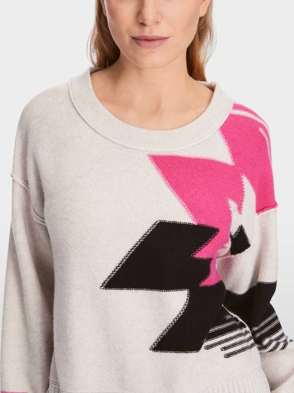 Marc Cain Sweater aus Wollmix mit Kaschmir Limitierter Zeitrabatt