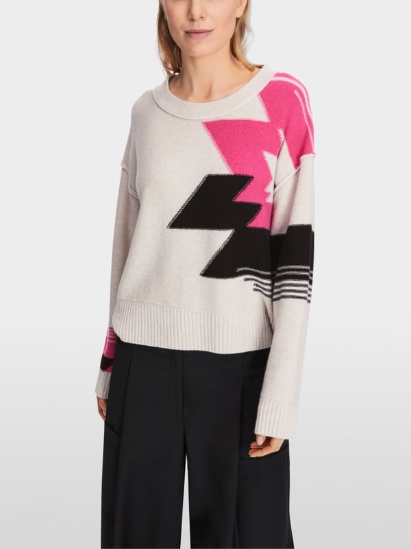 Marc Cain Sweater aus Wollmix mit Kaschmir Limitierter Zeitrabatt