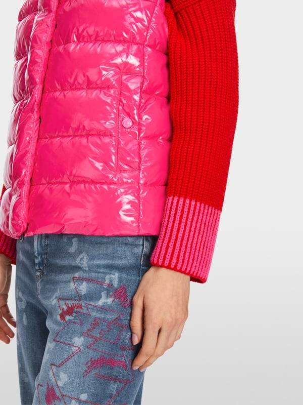 Marc Cain Glänzende Steppweste mit Stehkragen Begrenztes Angebot