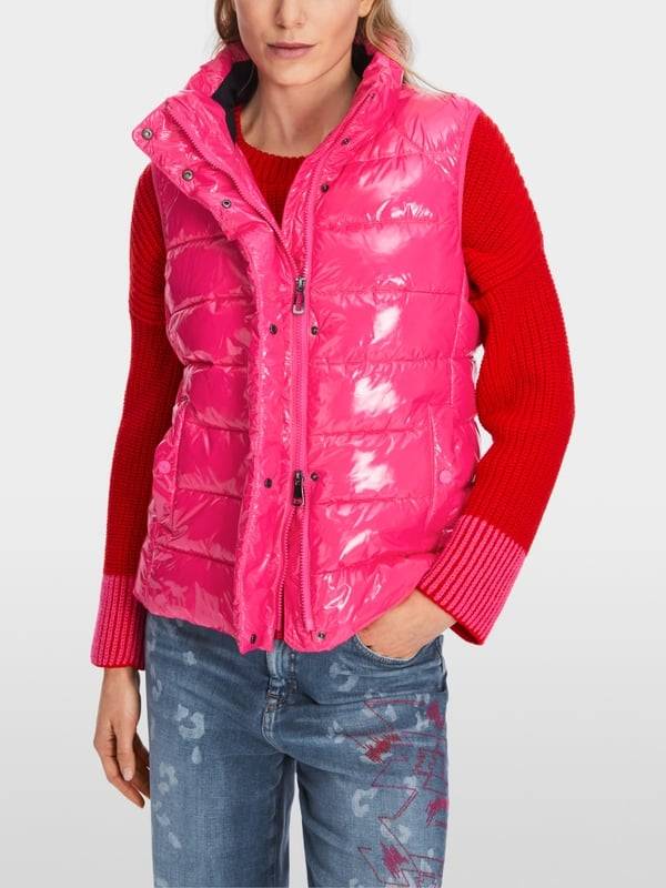 Marc Cain Glänzende Steppweste mit Stehkragen Begrenztes Angebot