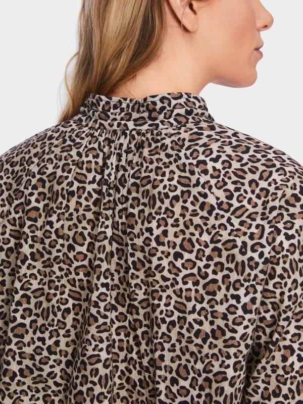 Marc Cain Baumwoll-Bluse mit Leo-Print Lagerräumung