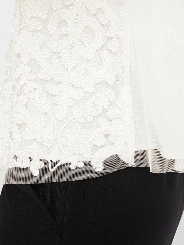 Marc Cain Spitzen-Bluse mit Perlen-Stickerei Nur für heute
