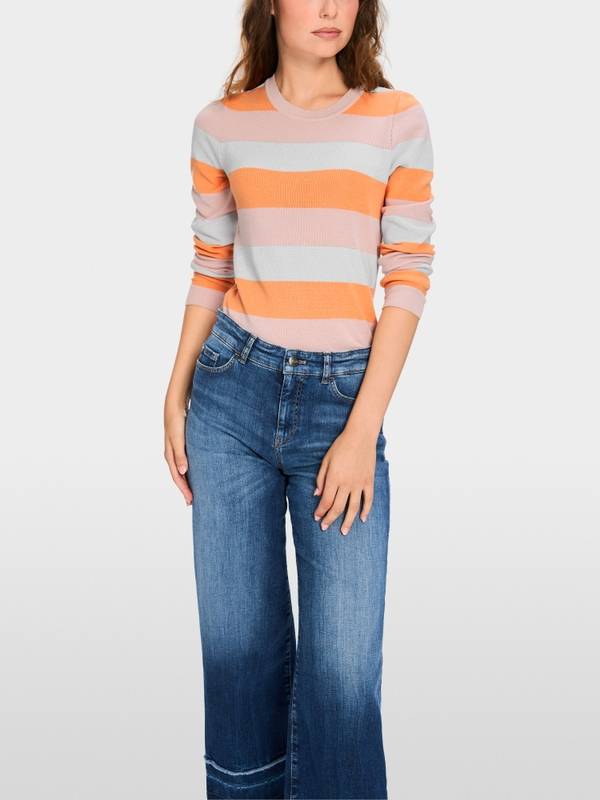 Marc Cain Gestreifter Sweater Knitted in Germany Günstig kaufen