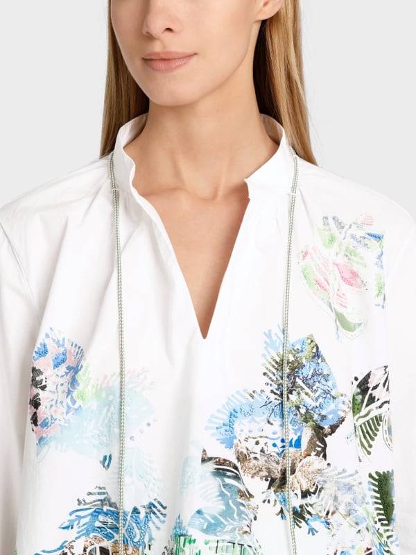 Marc Cain Bluse mit Print und Applikationen VIP-Rabatte