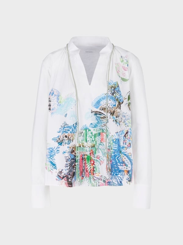 Marc Cain Bluse mit Print und Applikationen VIP-Rabatte