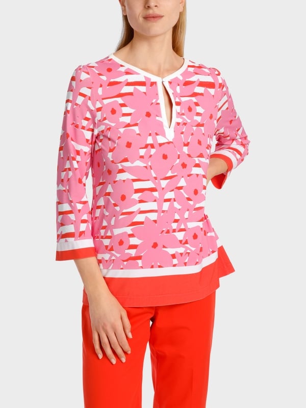 Marc Cain Elegante Bluse mit Overprint Kostenlose Rückgabe