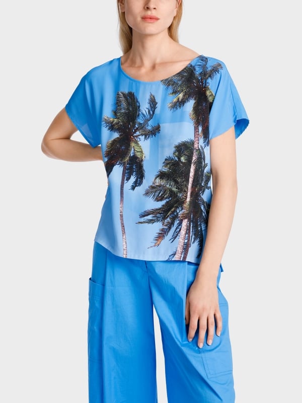 Marc Cain Bluse mit Palmenprint Begrenzte Freigabe