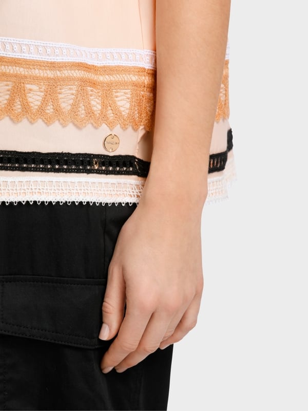 Marc Cain Weite Bluse mit Spitzendetails Zeitbegrenzte Promotion