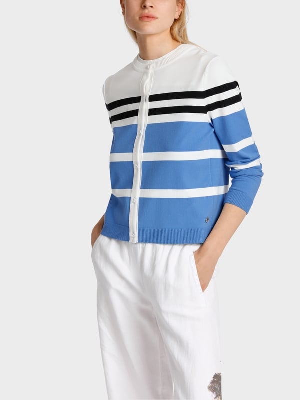 Marc Cain Gestreifter "Rethink Together" Cardigan Outlet