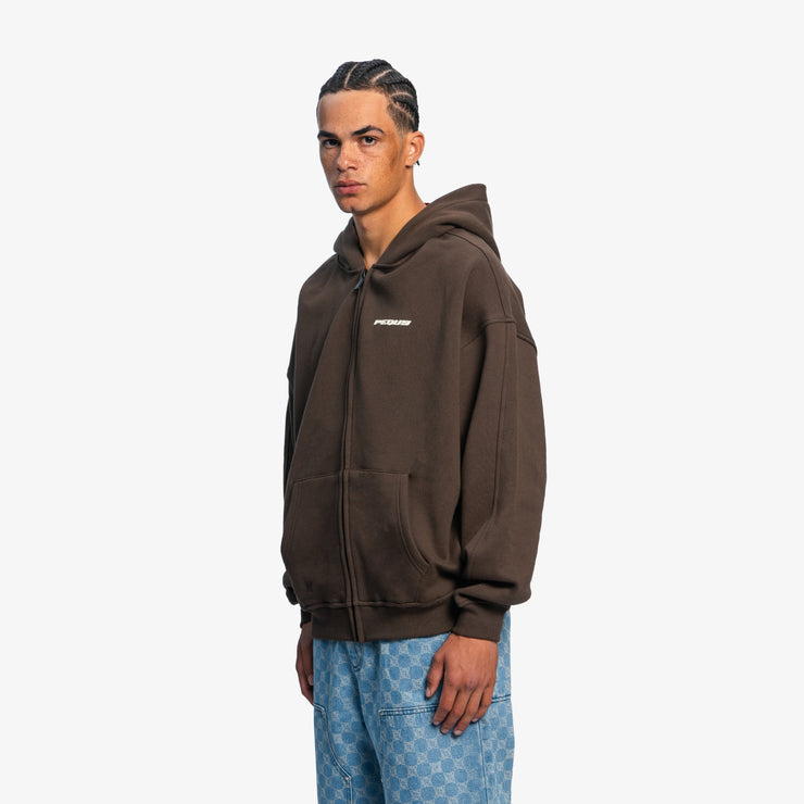Pequs Plágia Chest Logo Zip Hoodie Neueste Stile