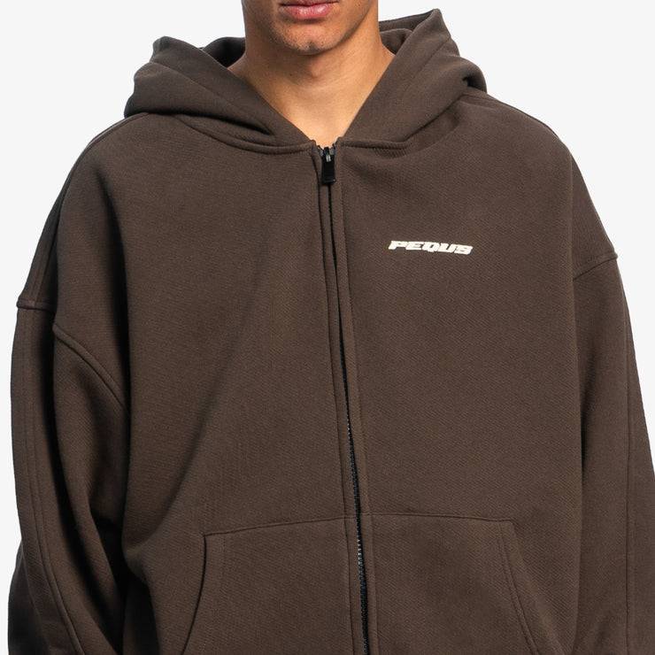 Pequs Plágia Chest Logo Zip Hoodie Neueste Stile