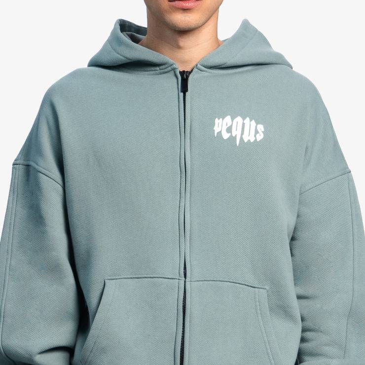 Pequs Mythic Chest Logo Zip Hoodie Sonderangebot der Fabrik