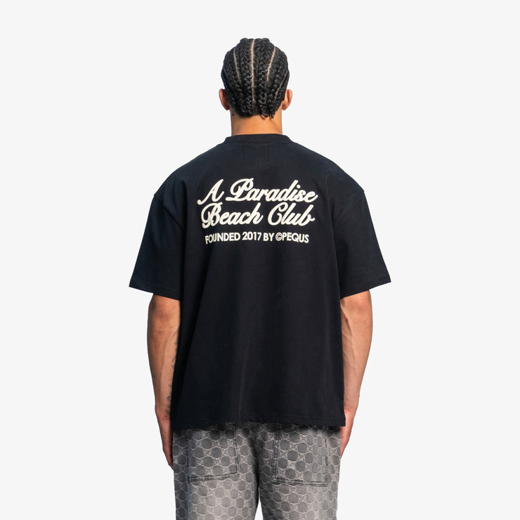 Pequs A Paradise Beach Club Back Logo T-Shirt Super Rabatt