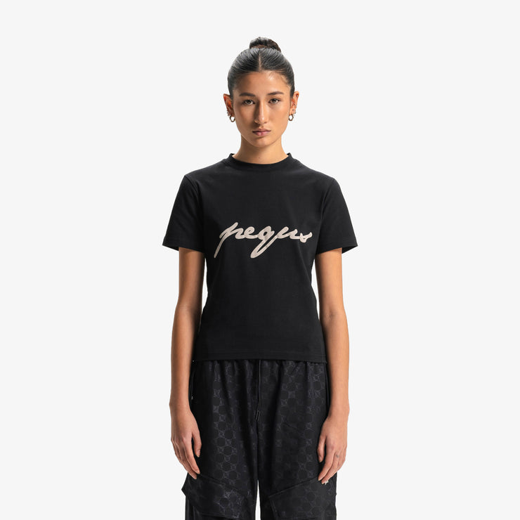 Pequs Fitted Ink Logo T-Shirt Neueste Mode