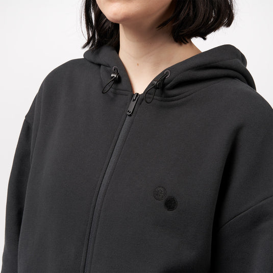 Pinqponq Zipped Hoodie - Peat Black (Unisex) Bis zu 60% Rabatt