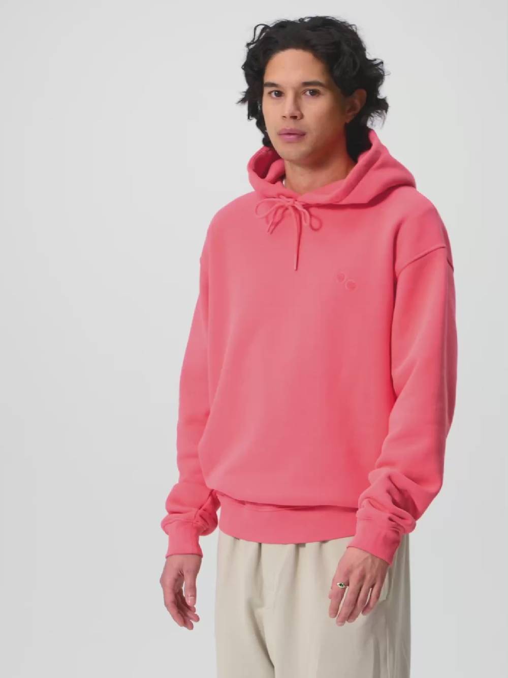 Pinqponq Hoodie Cotton - Watermelon Pink (Unisex) Verkauf